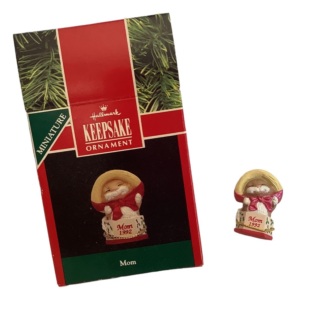 Vintage 1992 Hallmark Mom Mouse Keepsake Ornament Miniature Original Box